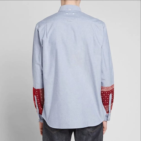 Sophnet Blue Bandana Panel Oxford Shirt - Picture 6 of 9